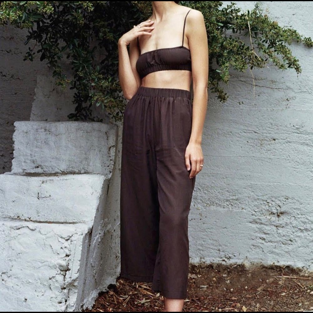 Ozma Crop Wide Leg Cotton Silk pants